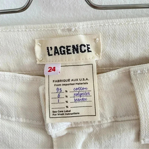 L'AGENCE Sada Slim-Leg Cropped Jean in Vintage White Sz 24 - Picture 4 of 11